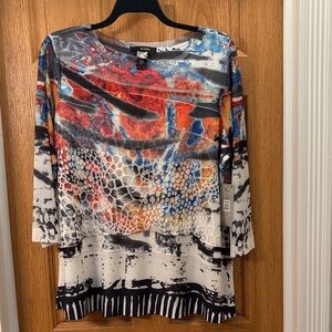 Ali Miles Colorful Abstract Print Top
